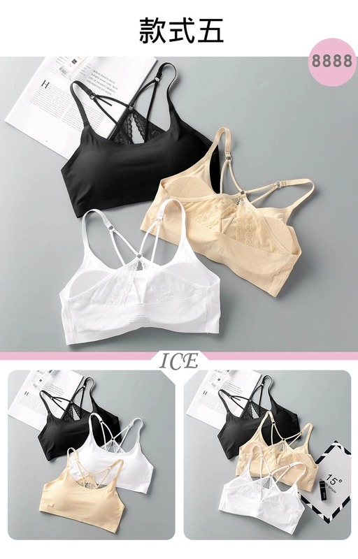 Băng lụa đẹp trở lại chéo gợi cảm với áo crop top không viền với áo độn ngực ôm sát quần lót nữ mùa hè