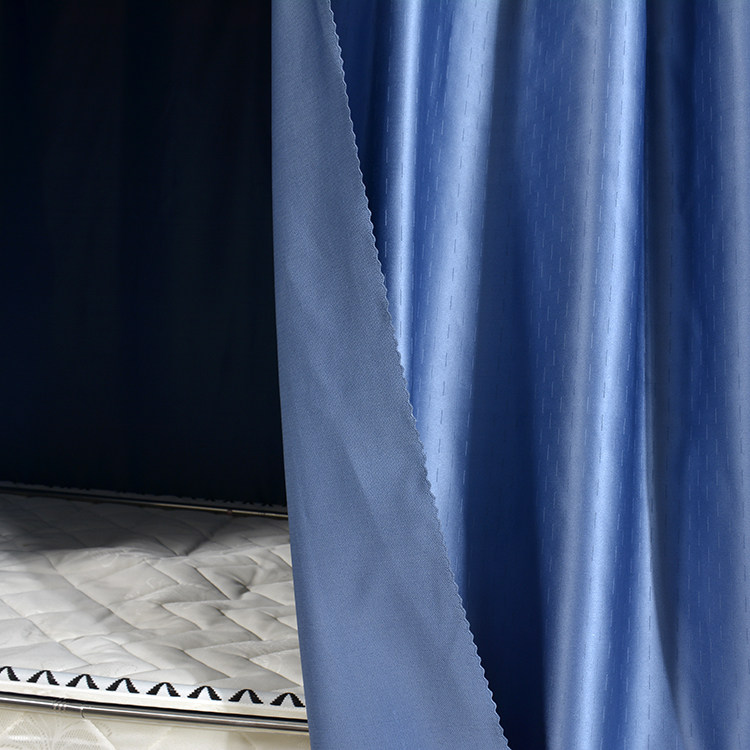 Breathable Shading High Shading Bed Curtain Blue Vegetarian Color Blocking Bed Cloth Custom Plus High And Low Bed Curtain Up And Down Students Dorm Room