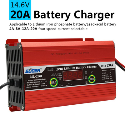12V зарядное устройство Lifepo4 Зарядное устройство 14.6V Батарея Universal 20A12A8A4A