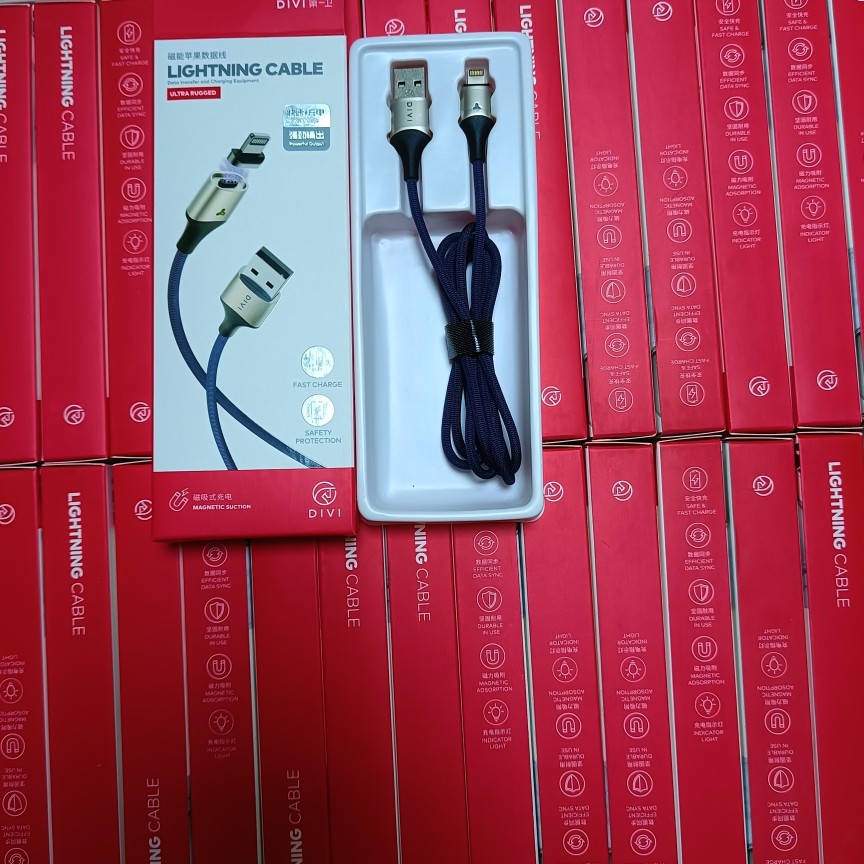 Magnetic absorption for iPhone iPad Fast Charging Data Line 2 4A 1 2 m zinc alloy plug woven