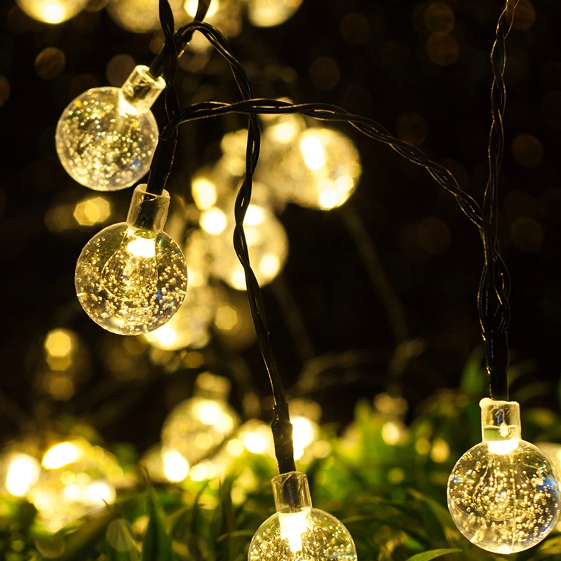 Solar Lamp Outdoor Waterproof Super Bright Courtyard Lamp Garden Yang Desk Lamp String Dew Table Lamp Decoration Home Bubble Colored Lights