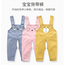 Spring Autumn Clothing Womens Baby Back With Pants Baby High Waisted Pants Open Crotch Long Pants Boy Pants Out Clothes One-piece Pants