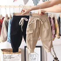 Male And Female Pants 202 Spring Autumn New Casual Long Pants Foreign Air 100 Hitch Child Loose Baby Cuddling Pants