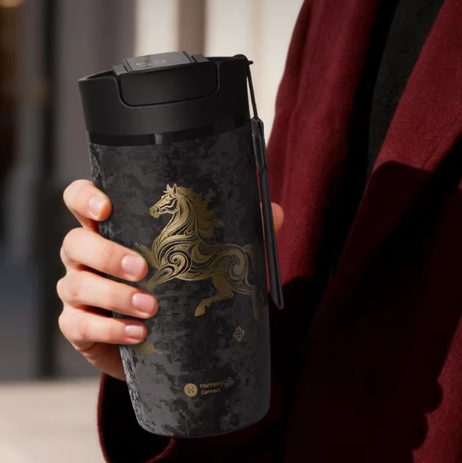 【马年限定】鸿蒙华为智选哈尔斯智能马年纯钛咖啡杯男情人节礼物