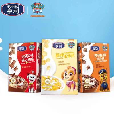 亨利汪汪队授权儿童早餐麦片3盒