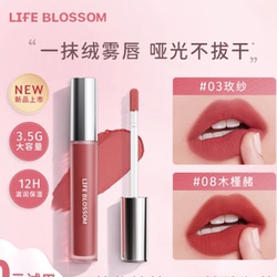 绽界唇泥不显唇纹雾面哑光不掉色口红2只！