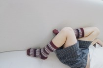 Autumn and winter new childrens retro geometric pure cotton socks