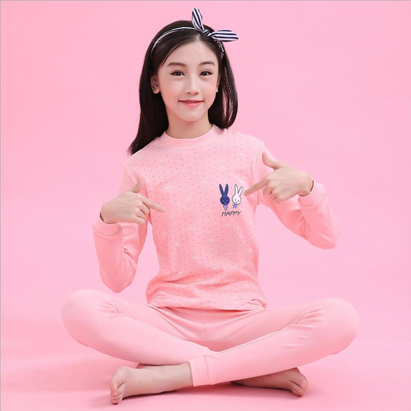 Girl autumn clothes sanitary pants set thin cotton Primary School junior high school students female middle and big girl Middle collar cotton sweater
