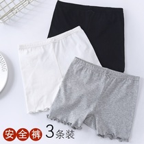 Primary school junior high school students safety pants womens cotton anti-stripping non-crimping summer leggings womens big childrens three-point pants