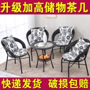 Ban công Wicker Ghế Bàn cà phê Bàn giải trí ba mảnh Bàn ghế Teng Nội thất Một bàn Hai Ghế Ghế Mặt trời - Bàn ghế ngoài trời / sân