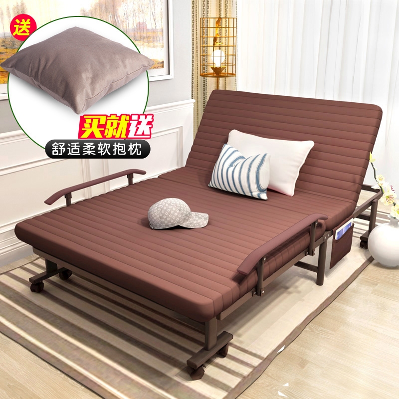 Folding Bed Double Bed Double Bed Office Lunch Break Bed Simple Bed Escort Bed Fashion Single Afternoon Nap Bed 1 2 m