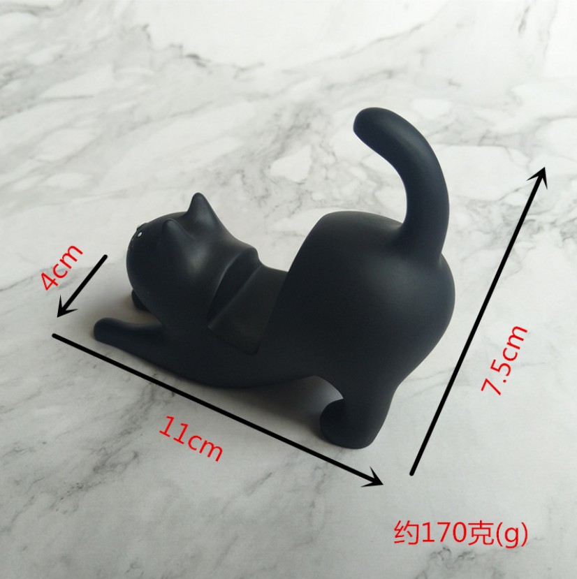 Đen và trắng ass ass mèo điện thoại di động khung sáng tạo thủ công nhựa văn phòng bảng trang trí sinh nhật quà tặng kỳ nghỉ - Phụ kiện điện thoại di động móc treo điện thoại