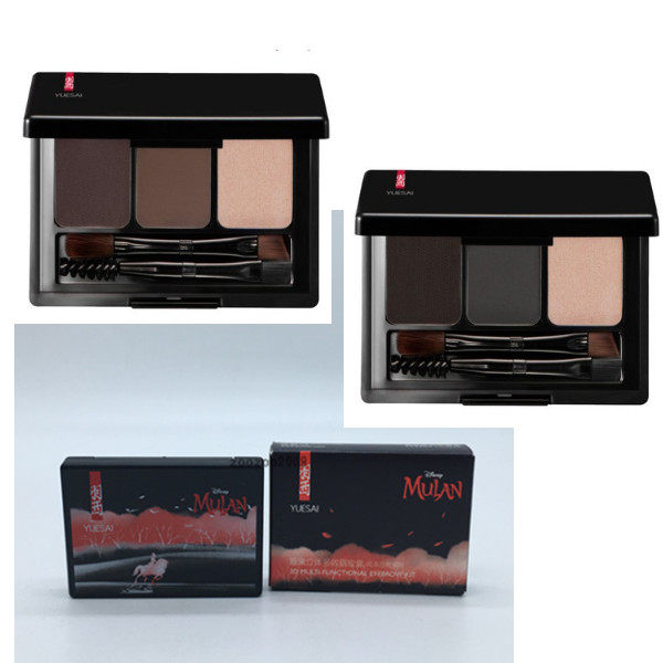 Yu Sai Pretty Eyebrow Three-dimensional Eyebrow Makeup Combination Eyebrow Pencil Eyebrow Powder Eyebrow Brush Three-in-one Waterproof Light Brown Dark Gray