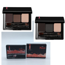 Yuexi eyebrow stereo eyebrow combination brow brush brush in three in one waterproof light brown dark gray