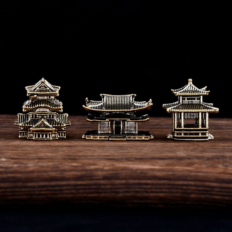 Brass Micro-Landscape, Ancient-Style Pavilions, Rockeries, Ancient Towers, Bonsai Ornaments, Chinese-Style Ancient Architecture Miniature Models Brass Micro-Landscape, Ancient-Style Pavilions, Rockeries, Ancient Towers, Bonsai Ornaments, Chinese-Style Ancient Architecture Miniature Models