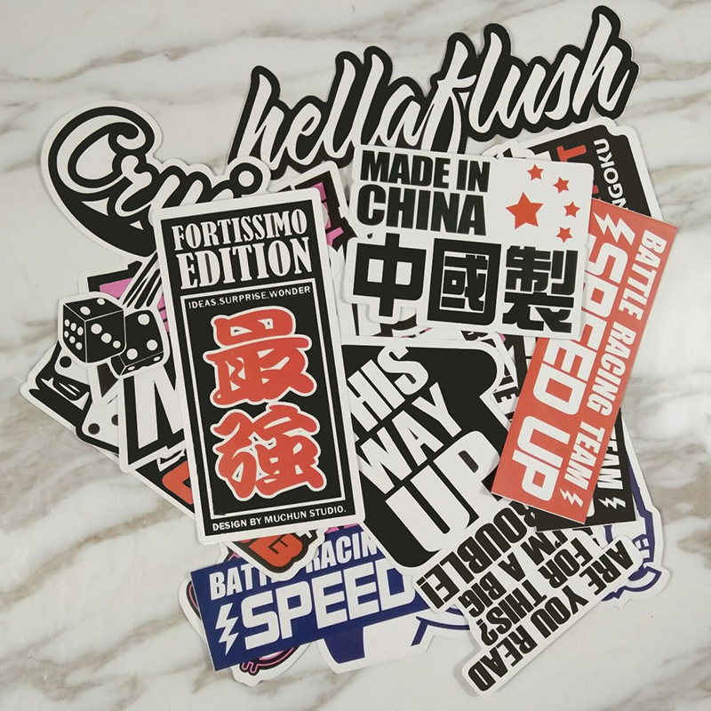 Car Appearance Decoration Creative Text Personality Graffiti Electric Car Locomotive Suitcase Waterproof Scratches Little Stickers