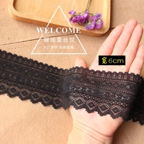Lolita black retro stretch lace fabric cuff skirt extended lace accessories width 6cm