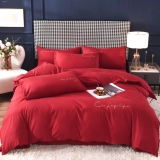 Покрывало, комплект, красные свадебные туфли, простыня, пододеяльник, 4 предмета