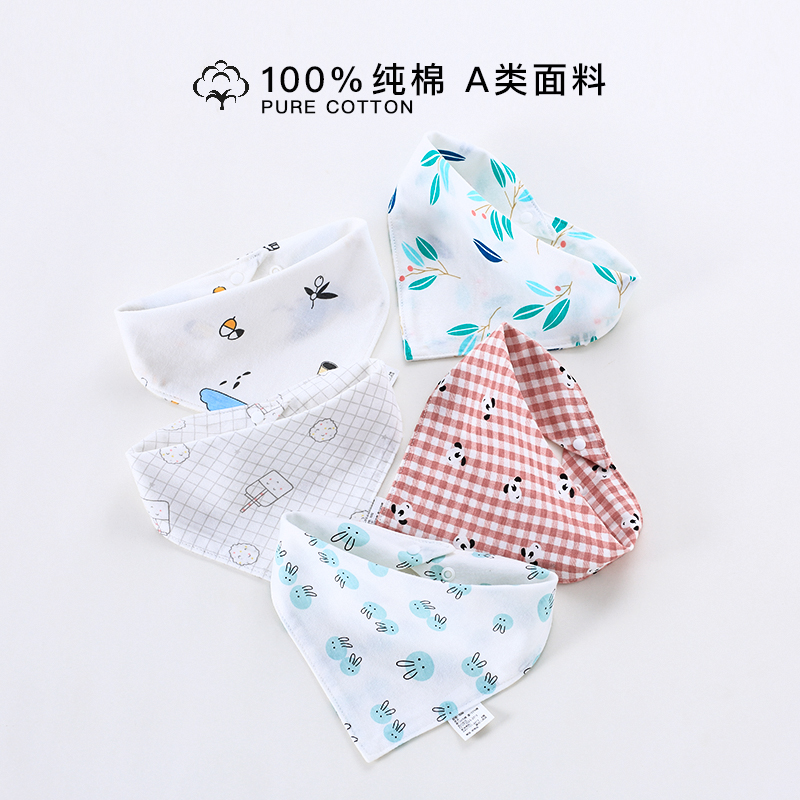 Baby saliva towel summer thin new baby cotton bib Korean version of the Foreign-style absorbent bib summer triangle towel