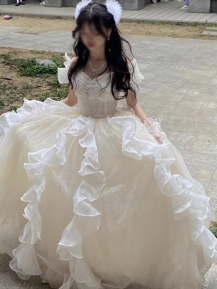 Новинка 2025 года, вечернее платье принцессы-беглянки, высококачественное легкое роскошное платье-пачка для феи, юбка-пачка для вокального искусства, тест на бар-мицву