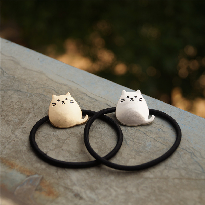 Tree down box cute little fat cat hair rope frosted small cat hair adorned head adorned with meteor rubber band rubber band-Taobao