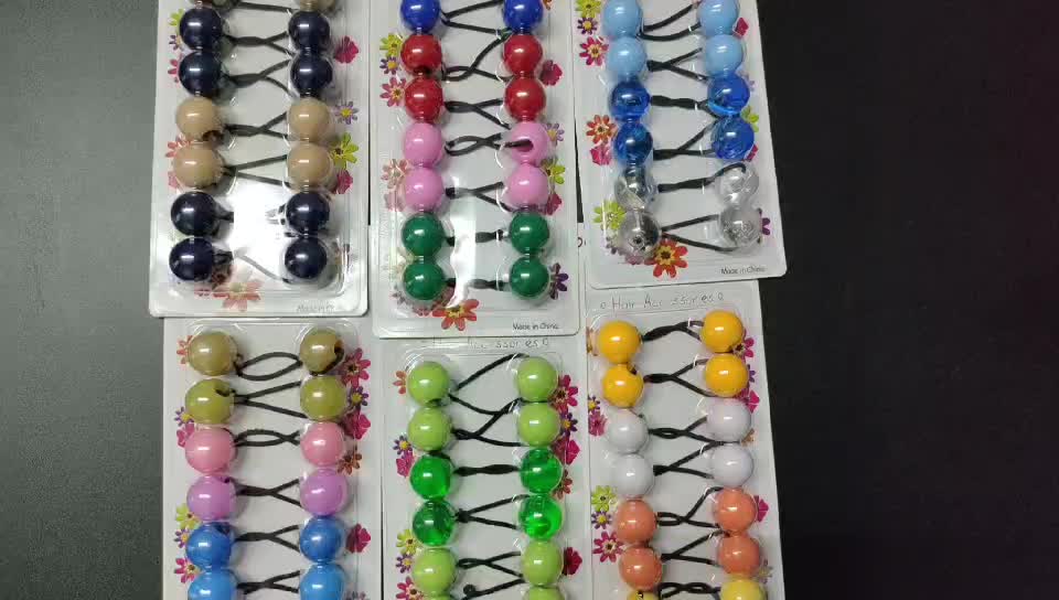 Mysure Hotsale Big Bead Ponytail Knocker Ball Kids Hair Ties Little Girls Large Hair Bobbles