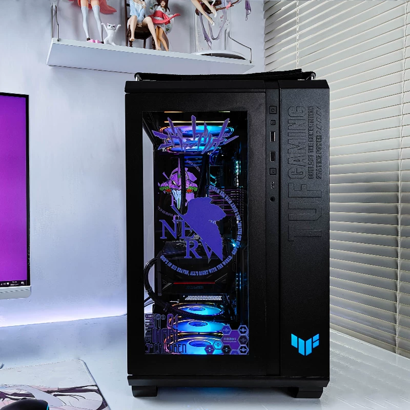 Asus GT502 библиотека боеприпасов EVA соединение видовую комнату rog семья ведро снежная вода охлаждение игрового пурпурного компьютера