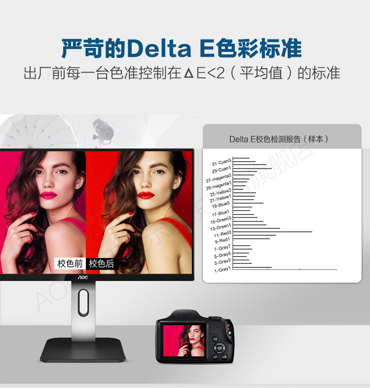 AOC设计专用10bit色彩电脑显示器27寸4K高清IPS升降旋转内置音箱插图4