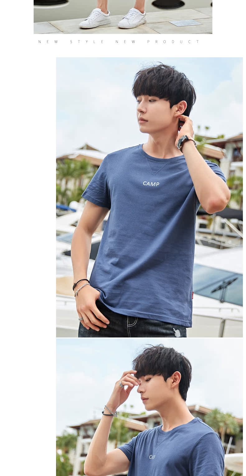 Quần áo Tiancheng 2019 hè mới cho nam áo thun ngắn tay cotton xu hướng áo thun in hình Hàn Quốc Áo phông nam hàng hiệu