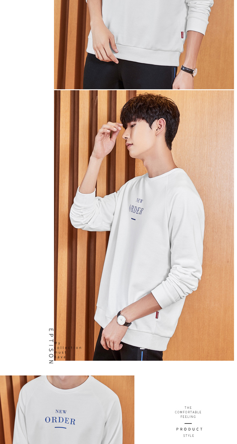 Sản phẩm quần áo Tiancheng 2019 xuân mới áo len dài tay nam triều Hàn phiên bản Hàn Quốc của áo thun cổ tròn raglan tay áo thun rộng áo khoác nam có mũ