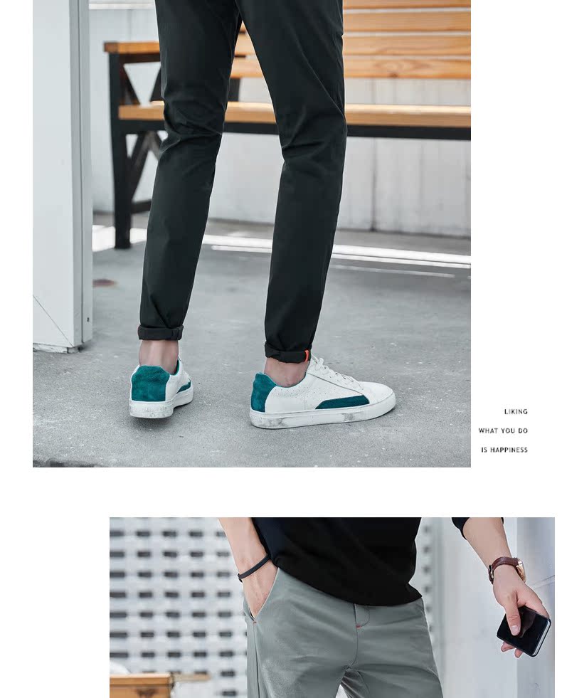 Sản phẩm quần áo Tiancheng 2019 xuân mới quần âu xu hướng nam phiên bản Hàn Quốc của quần lửng liền thân liền màu quần thể thao nam