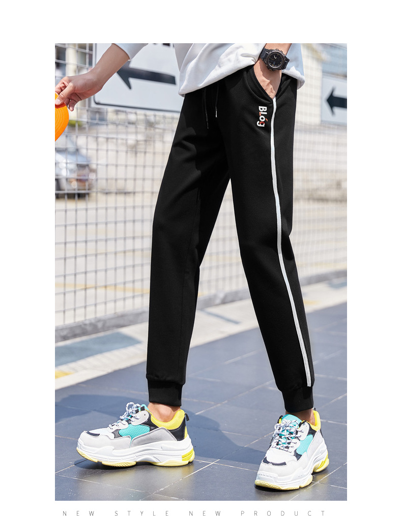 Quần áo Tiancheng 2019 xuân mới Hàn Quốc quần âu sọc xu hướng lỏng quần thể thao nam giản dị quần jogger nam