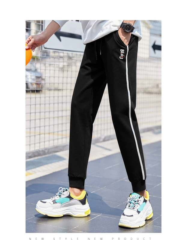 Quần áo Tiancheng 2019 xuân mới Hàn Quốc quần âu sọc xu hướng lỏng quần thể thao nam giản dị quần tây