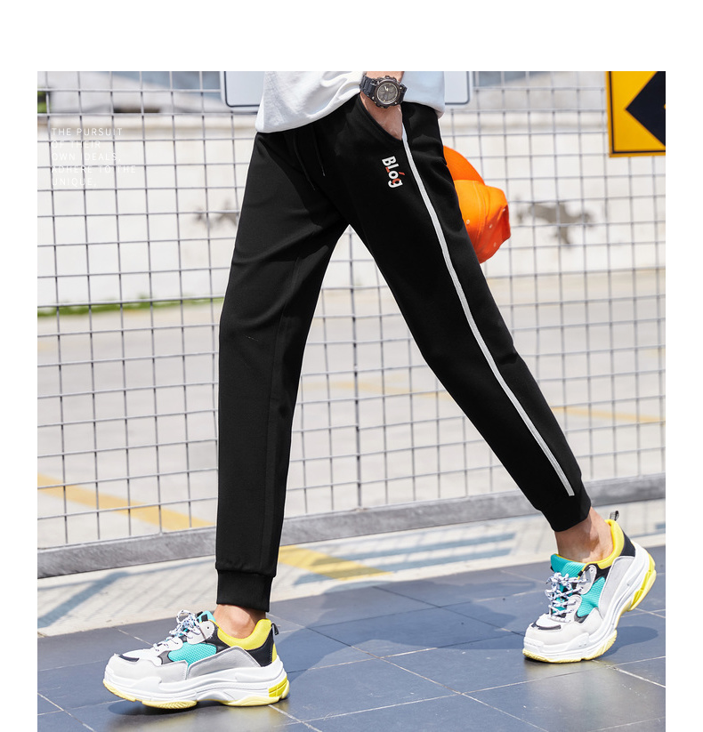 Quần áo Tiancheng 2019 xuân mới Hàn Quốc quần âu sọc xu hướng lỏng quần thể thao nam giản dị quần jogger nam