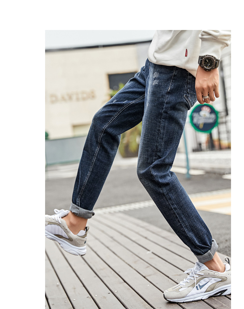 Quần áo Tiancheng 2019 xuân mới quần nam denim phiên bản Hàn Quốc của xu hướng đẹp trai thanh lịch eo thẳng quần dài nam