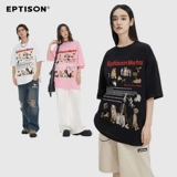 Eptison Meta с принтом кошек и собак, повседневная и модная футболка с круглым вырезом и короткими рукавами, универсальный топ для мужчин и женщин