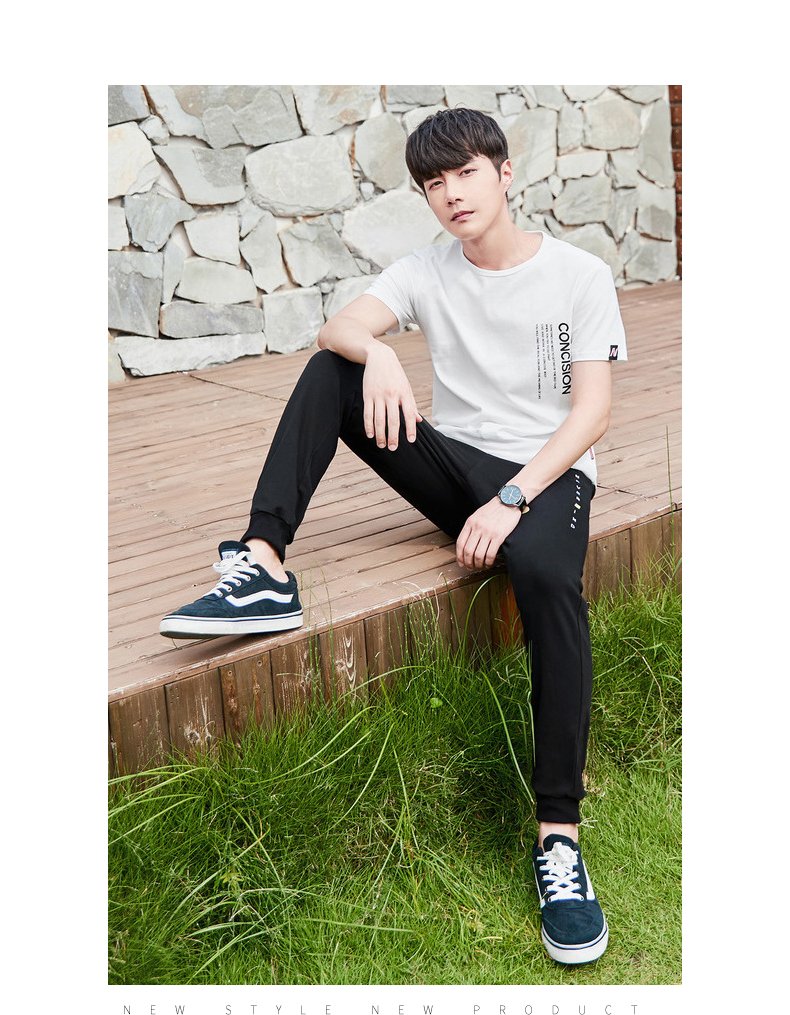 Quần áo Tiancheng 2019 xuân mới giản dị quần dài xu hướng Hàn Quốc thẳng thẳng Slim quần bó sát chân nhỏ shop quần áo nam