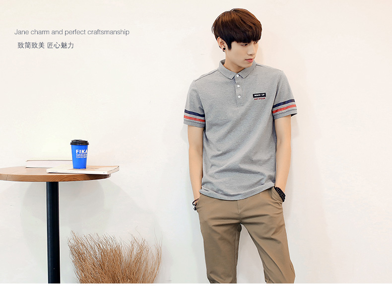 Sản phẩm quần áo Tiancheng nam t-shirt ngắn tay áo polo mới mùa hè ăn mặc Hàn Quốc triều kích thước lớn ve áo ngắn tay T-Shirt nam