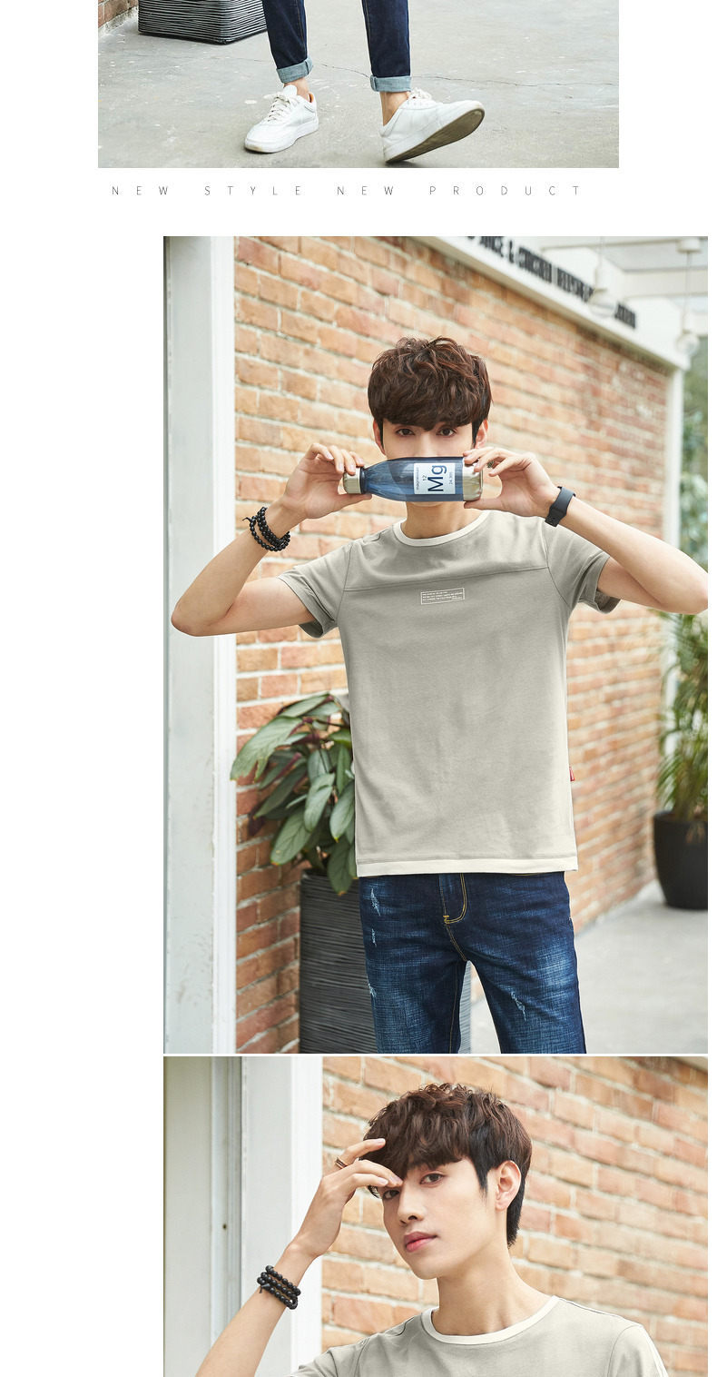 Quần áo Tiancheng 2019 hè mới cho nam áo thun ngắn tay phiên bản Hàn Quốc của xu hướng in đáy áo sơ mi nửa tay Áo phông nam hàng hiệu