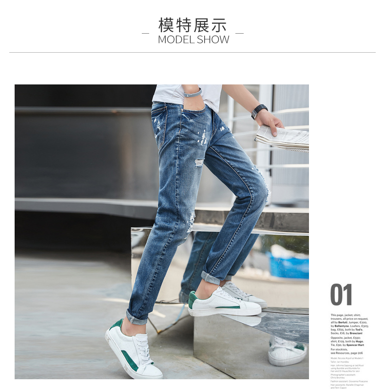 Quần áo Tiancheng 2019 hè mới cho nam quần jeans xu hướng thời trang Quần cotton trẻ trung Hàn Quốc quần ngố nam