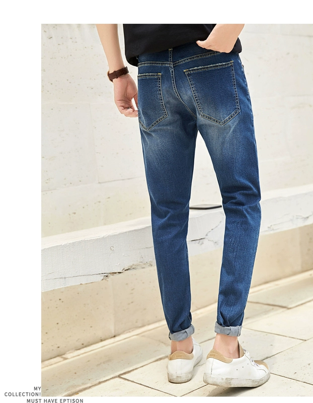 Quần áo Tiancheng 2019 hè mới quần nam denim xu hướng phiên bản Hàn Quốc của quần lửng trẻ trung tự tu