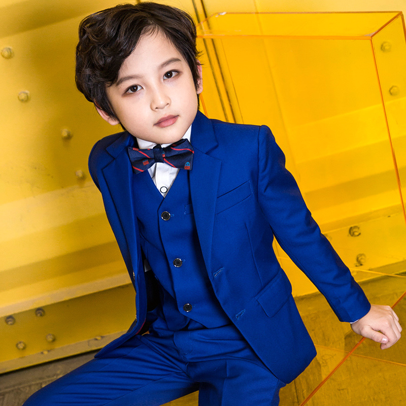 Boys suit suit three-piece children's dress male British small suit flower girl dress piano performance dress spring and autumn