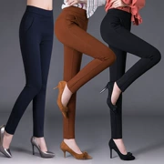 Quần legging mới mùa thu 2019 cho phụ nữ mặc trung niên size lớn co giãn eo cao co giãn eo mẹ mùa xuân và quần mùa thu - Khởi động cắt