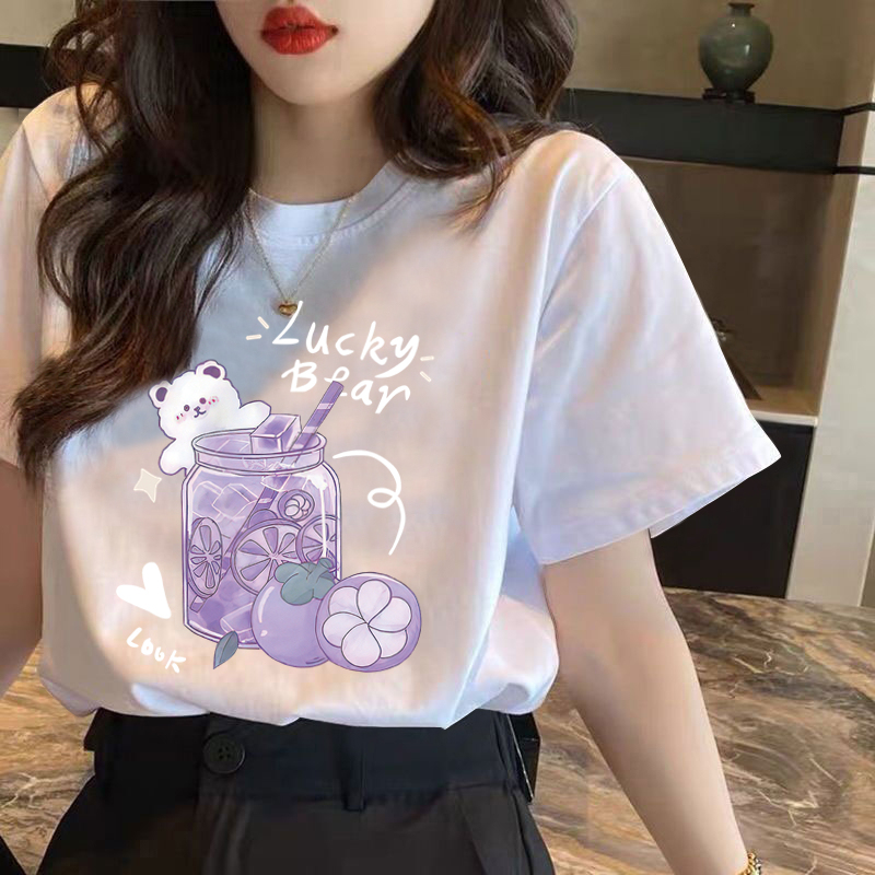 Summer Dopamine Outfit, Fresh Style, 2024 Popular Spring and Summer Clothing, New Short-Sleeved T-Shirt for Women, Loose and Slimming Top