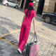 Short-sleeved casual sports suit women's summer 2022 new style slimming fashion net red age-reducing wide-leg pants two-piece Western style