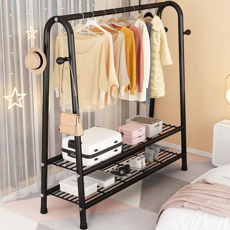 Sturdy simple wardrobe No door to door hanging clothes hanger Shoe Rack Integrated Double Hung Wardrobe Iron Shelf Wardrobe Rental Room