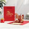 2026 New Year Greeting Card Golden Horse New Year 3D Stereo Year of the Horse New Year's Day Spring Festival Blessing Gift Business New Year Card