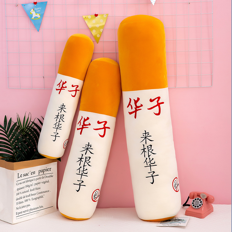 Come and Check Out the Huazi Cigarette Quit-Smoking Pillow, Cylindrical Long Pillow for Men, Personalized Plush Toy, Mid-Autumn Festival Gift