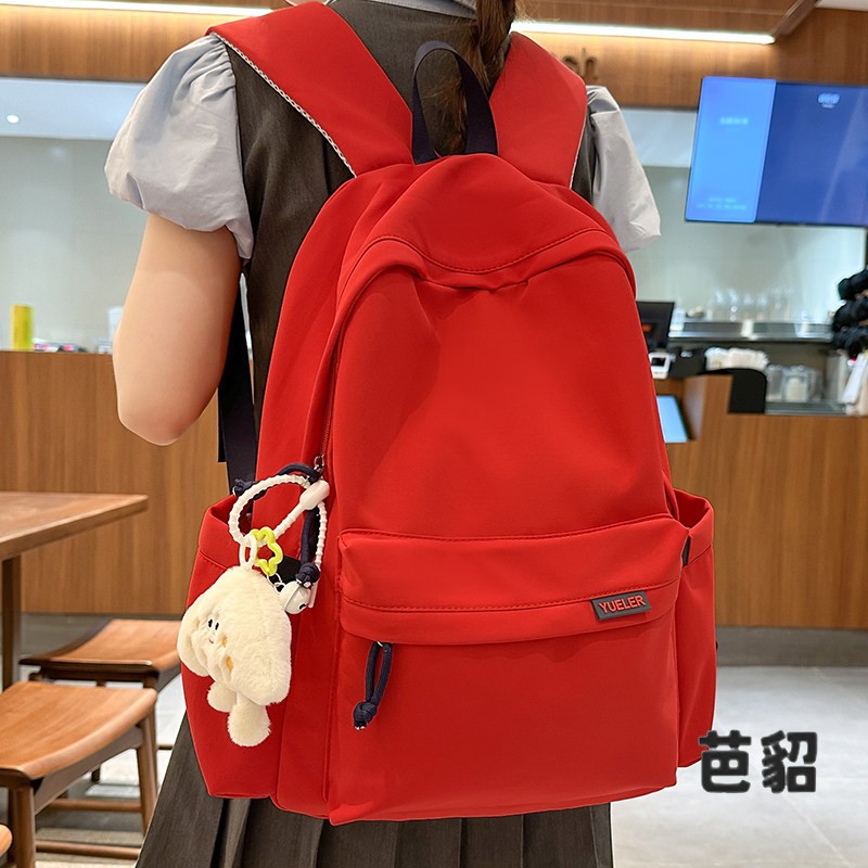 ins简约书包慵懒风女初中生小众冷门不撞款大学生16寸电脑后揹包