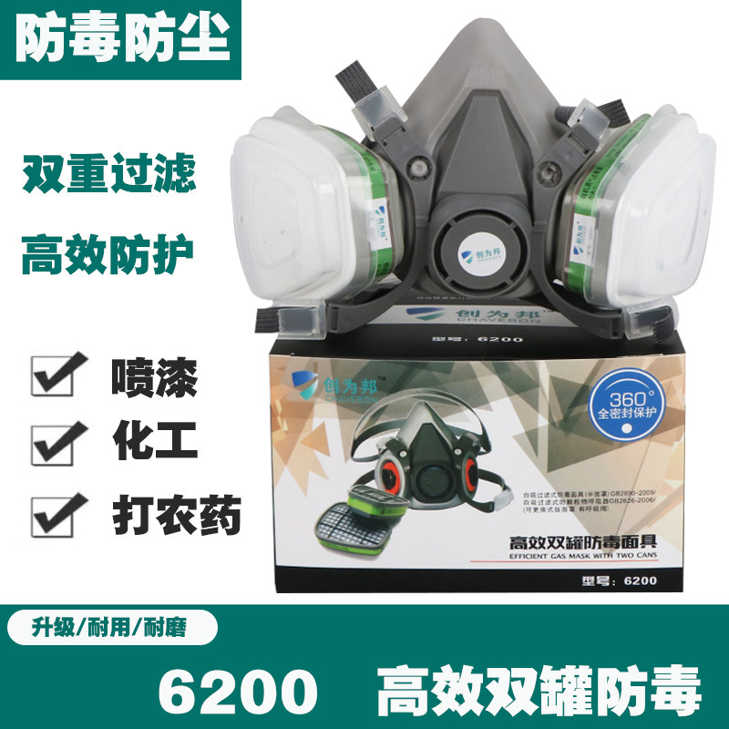 Gas mask 6200 mask dust-proof spray paint chemical anti-pesticide special industrial experiment protection Nasi'an 200